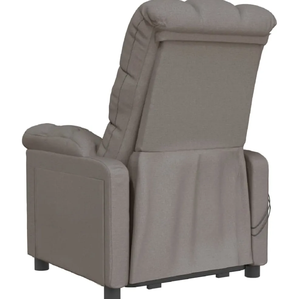 vidaXL Massagestoel elektrisch stof taupe
