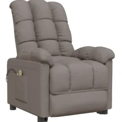 vidaXL Massagestoel elektrisch stof taupe