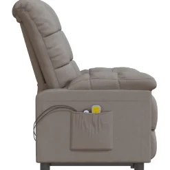 vidaXL Massagestoel elektrisch stof taupe