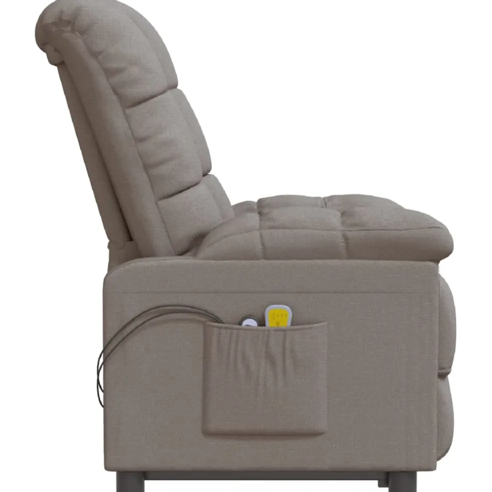 vidaXL Massagestoel elektrisch stof taupe