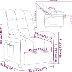 vidaXL Massagestoel elektrisch stof taupe