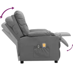 vidaXL Massagestoel elektrisch kunstleer grijs