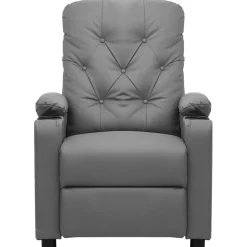 vidaXL Massagestoel elektrisch kunstleer grijs