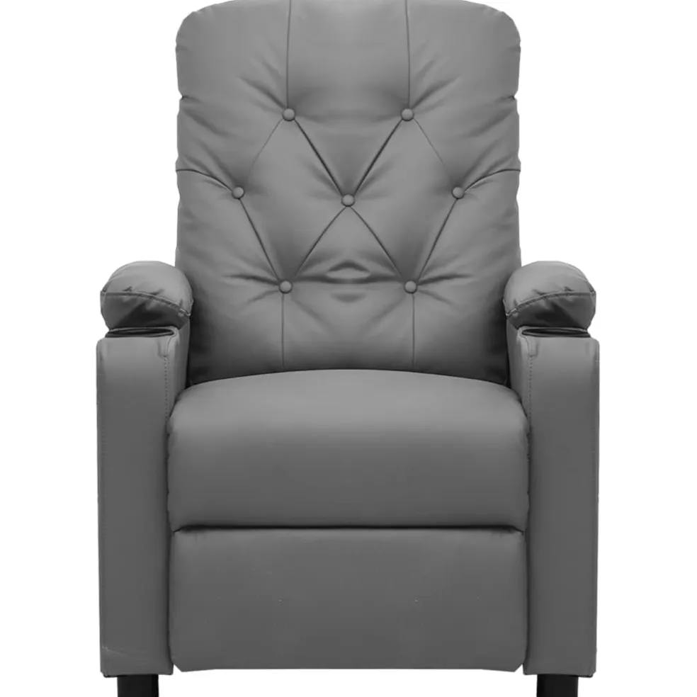 vidaXL Massagestoel elektrisch kunstleer grijs