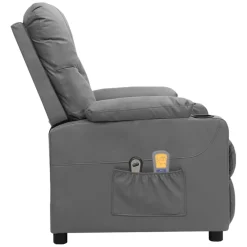 vidaXL Massagestoel elektrisch kunstleer grijs