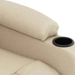 vidaXL Massagestoel elektrisch stof crèmekleurig