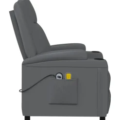 vidaXL Massagestoel elektrisch kunstleer antracietkleurig