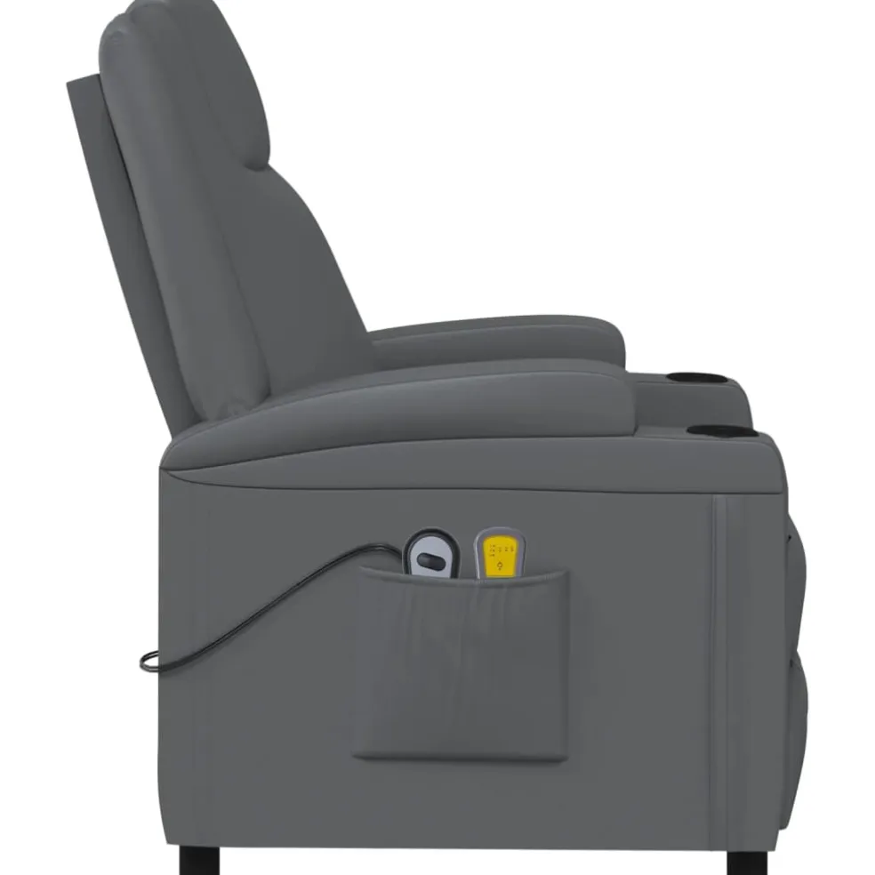 vidaXL Massagestoel elektrisch kunstleer antracietkleurig