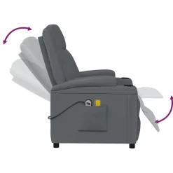 vidaXL Massagestoel elektrisch kunstleer antracietkleurig