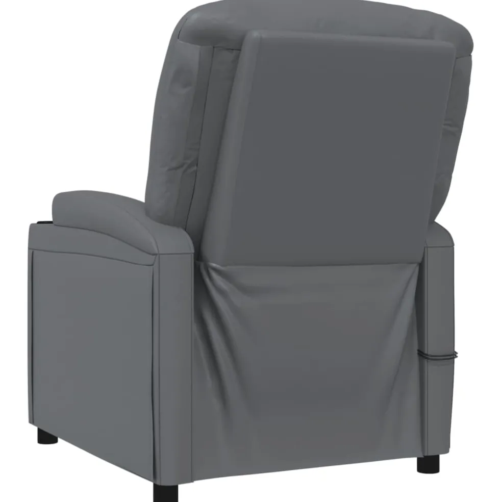 vidaXL Massagestoel elektrisch kunstleer antracietkleurig
