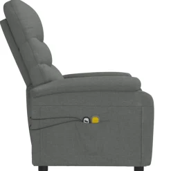 vidaXL Massagestoel elektrisch stof donkergrijs