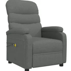 vidaXL Massagestoel elektrisch stof donkergrijs