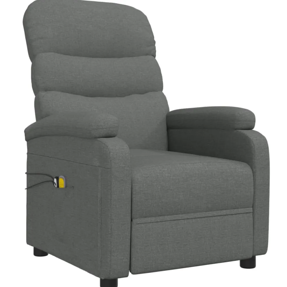 vidaXL Massagestoel elektrisch stof donkergrijs