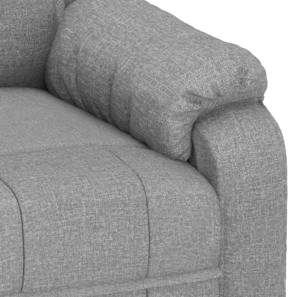 vidaXL Massagestoel elektrisch stof lichtgrijs
