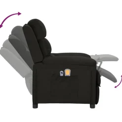vidaXL Massagestoel elektrisch stof zwart