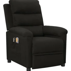 vidaXL Massagestoel elektrisch stof zwart