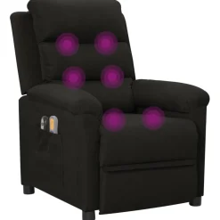 vidaXL Massagestoel elektrisch stof zwart