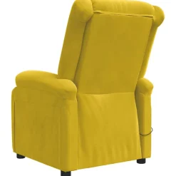 vidaXL Massagestoel elektrisch fluweel geel