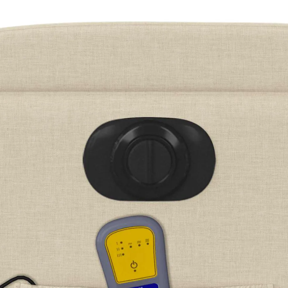 vidaXL Massagestoel elektrisch verstelbaar stof crèmekleurig