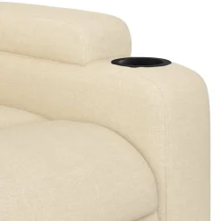 vidaXL Massagestoel elektrisch verstelbaar stof crèmekleurig