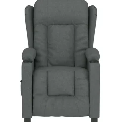 vidaXL Massagestoel elektrisch stof donkergrijs