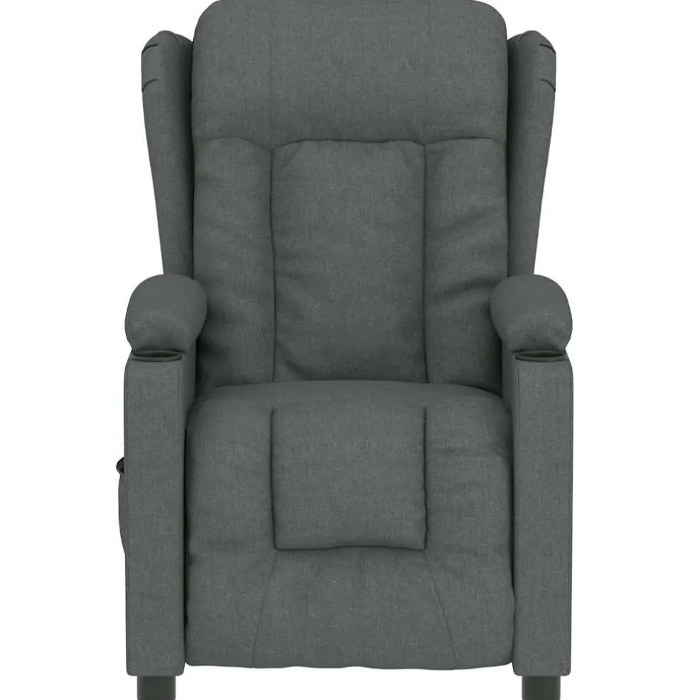 vidaXL Massagestoel elektrisch stof donkergrijs
