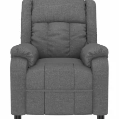 vidaXL Massagestoel elektrisch stof donkergrijs
