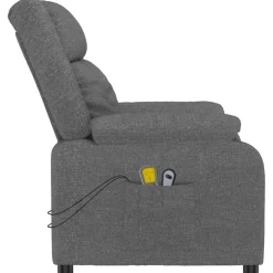 vidaXL Massagestoel elektrisch stof donkergrijs