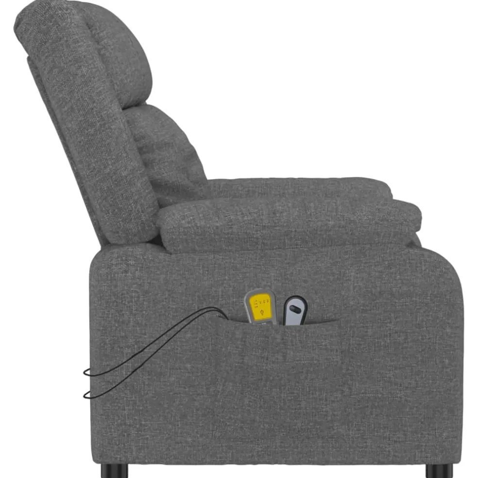 vidaXL Massagestoel elektrisch stof donkergrijs