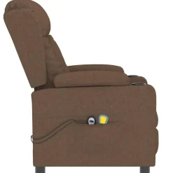 vidaXL Massagestoel elektrisch verstelbaar stof bruin