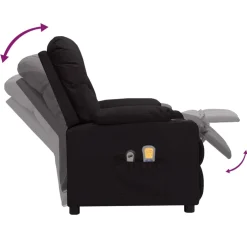 vidaXL Massagestoel elektrisch kunstleer zwart