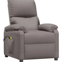 vidaXL Massagestoel elektrisch stof taupe