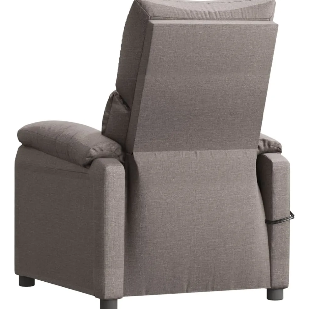 vidaXL Massagestoel elektrisch stof taupe