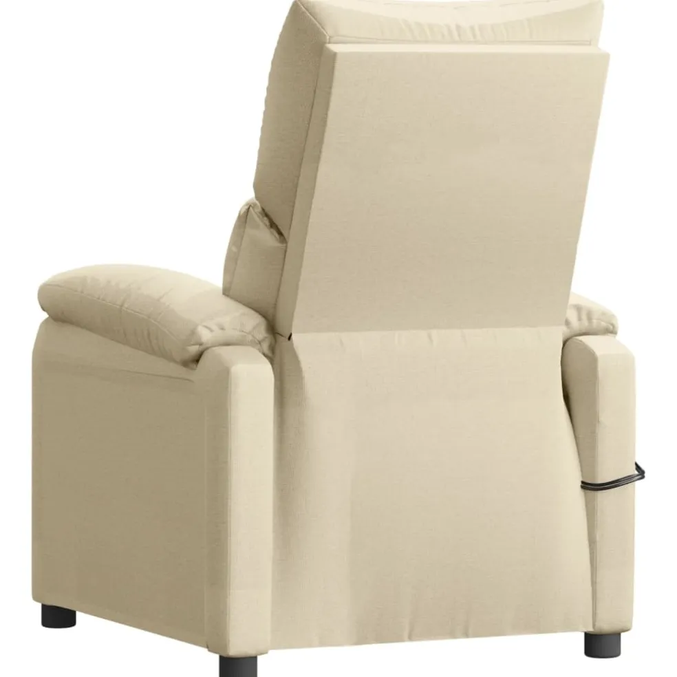 vidaXL Massagestoel elektrisch stof crèmekleurig