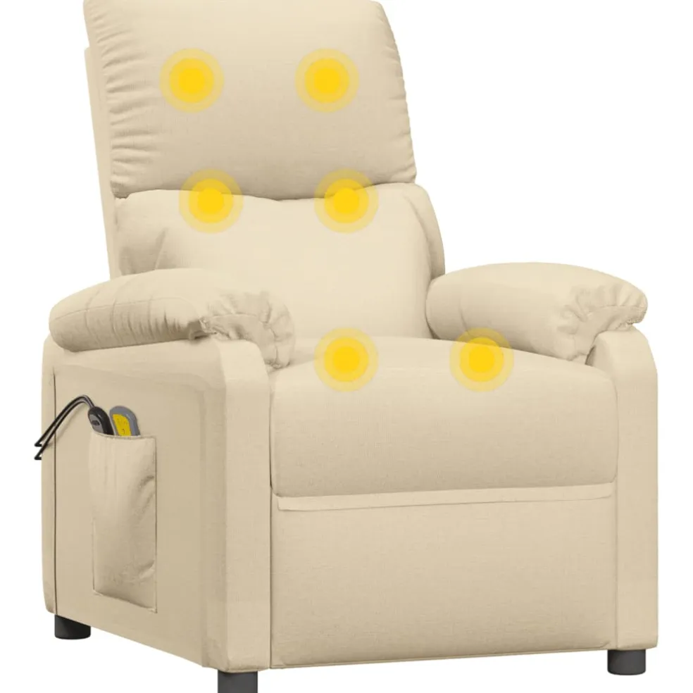vidaXL Massagestoel elektrisch stof taupe