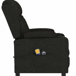 vidaXL Massagestoel elektrisch stof zwart