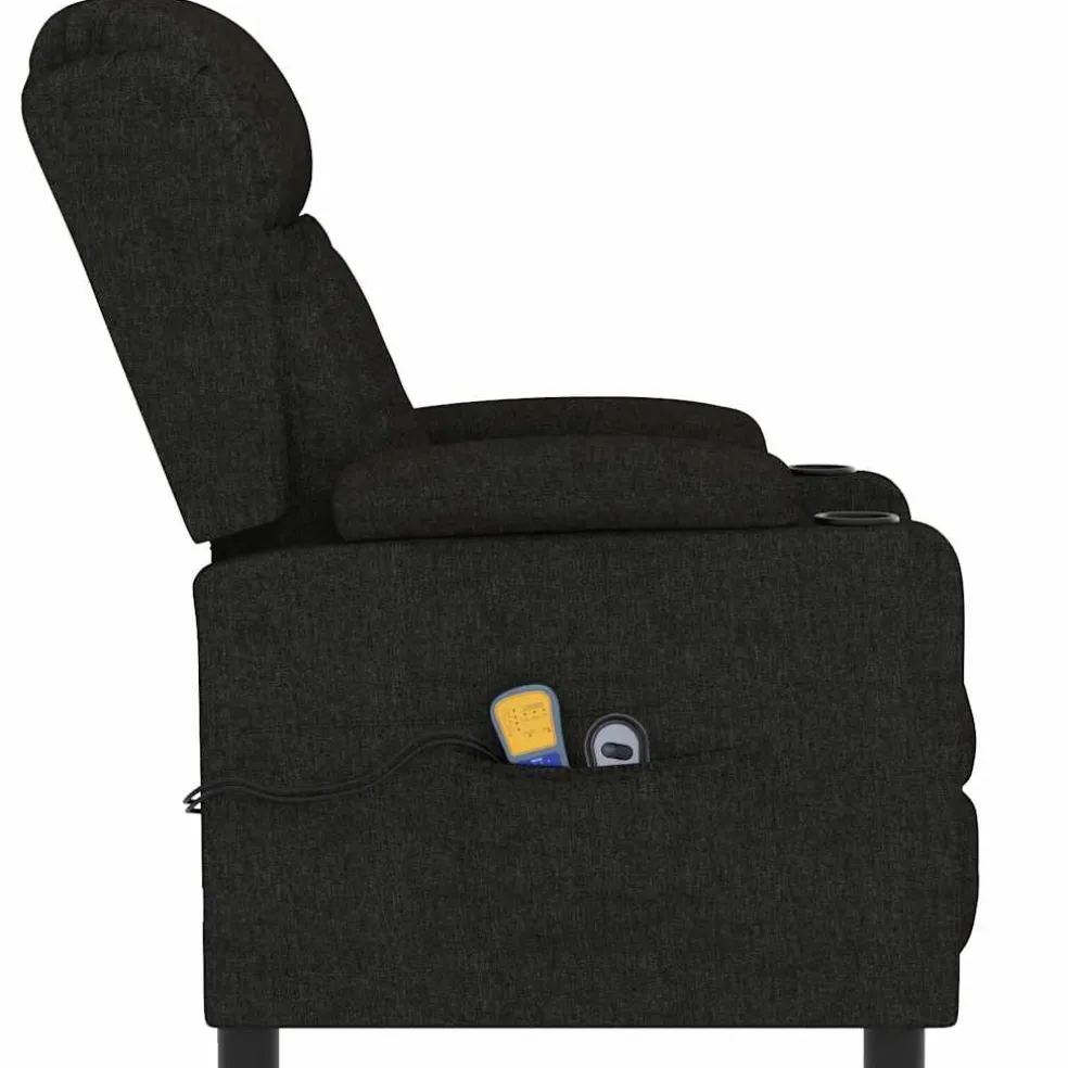 vidaXL Massagestoel elektrisch stof zwart