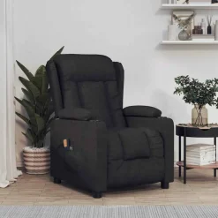 vidaXL Massagestoel elektrisch stof zwart