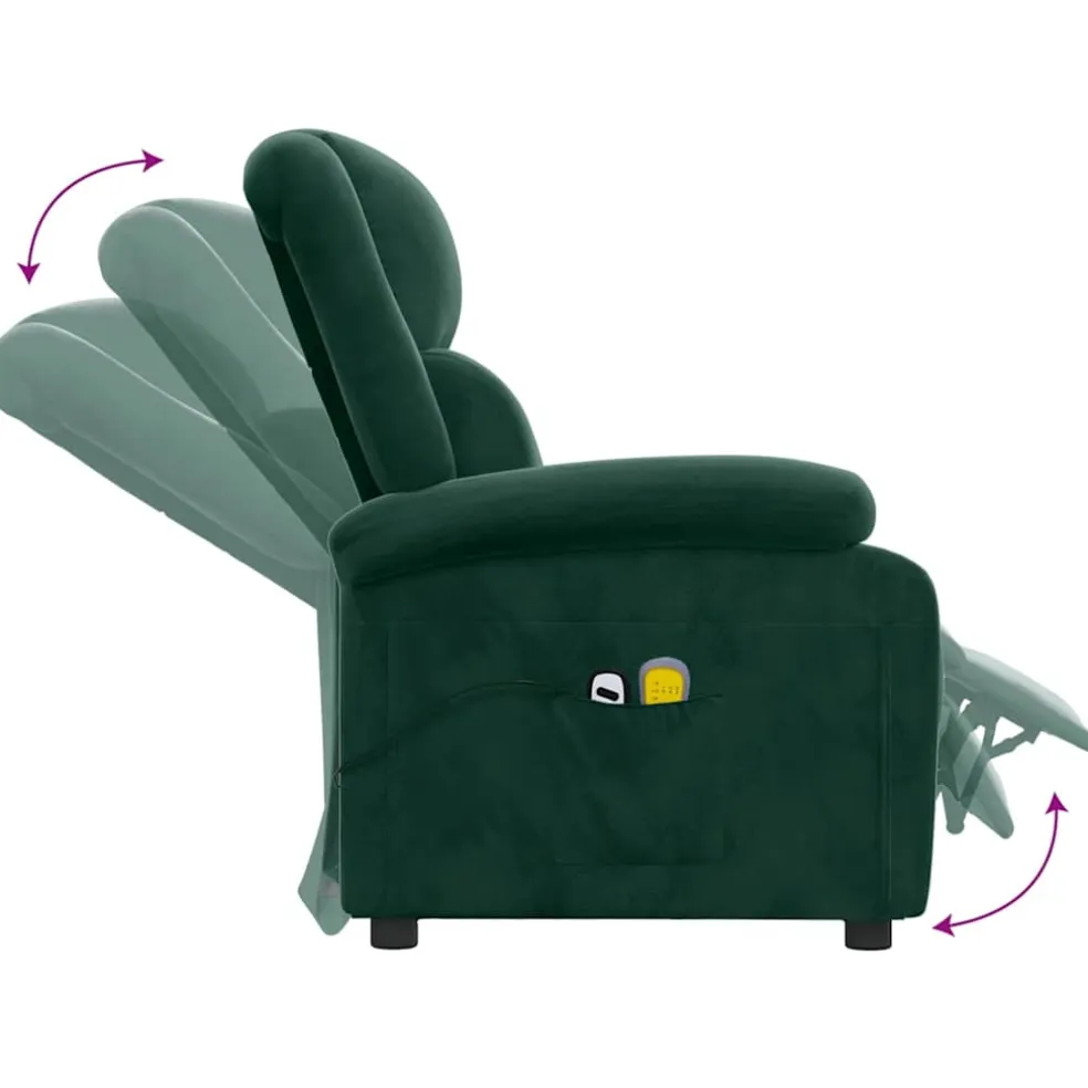 vidaXL Massagestoel elektrisch verstelbaar fluweel blauw