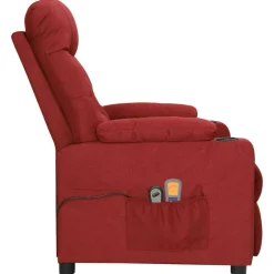 vidaXL Massagestoel elektrisch stof crèmekleurig