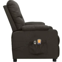 vidaXL Massagestoel elektrisch stof taupe