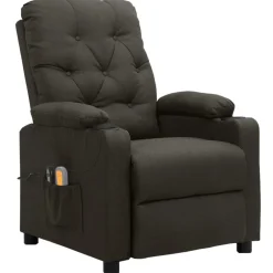 vidaXL Massagestoel elektrisch stof taupe