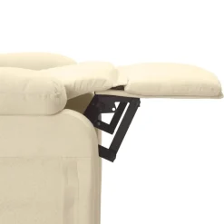 vidaXL Massagestoel elektrisch stof crèmekleurig