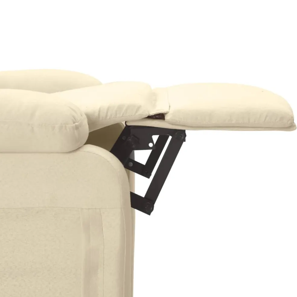 vidaXL Massagestoel elektrisch stof crèmekleurig