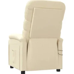 vidaXL Massagestoel elektrisch stof crèmekleurig