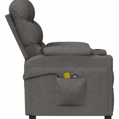 vidaXL Massagestoel elektrisch stof donkergrijs