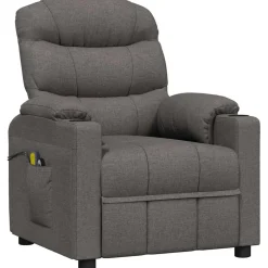 vidaXL Massagestoel elektrisch stof donkergrijs