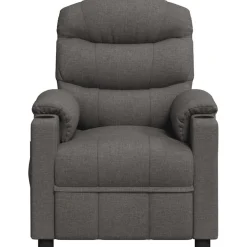 vidaXL Massagestoel elektrisch stof donkergrijs