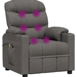 vidaXL Massagestoel elektrisch stof donkergrijs