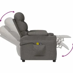 vidaXL Massagestoel elektrisch stof donkergrijs